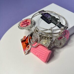 Chic Silver and Pink Charm Bracelet